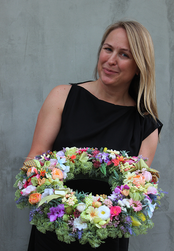 elegancki wianek na drzwi, Kolorowe Lato 2, śr.38cm 