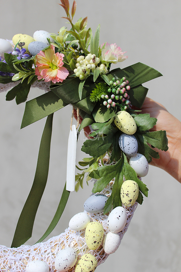 dekoracyjny wianek wielkanocny Koronkowy 13, śr. 30cm