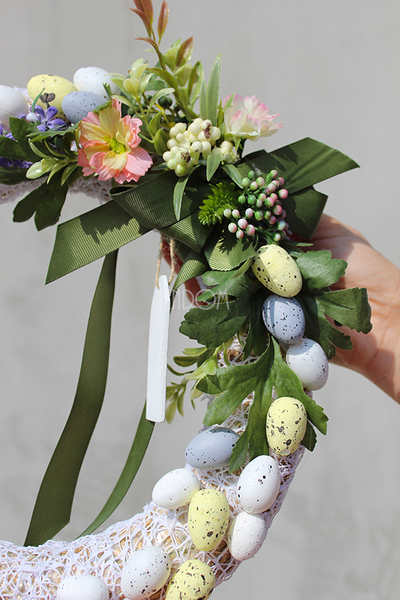 dekoracyjny wianek wielkanocny Koronkowy 13, śr. 30cm