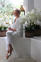 Lauren duży biały storczyk w brązowej donicy, wys.90cm