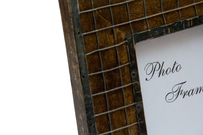 ramka na zdjęcie z drewna mangowego kratka B 10x15cm