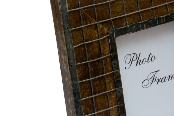 ramka na zdjęcie z drewna mangowego kratka B 10x15cm