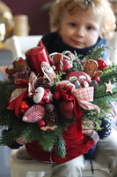 box świąteczny / stroik, Gwiazdka z Leonem, wys.32cm