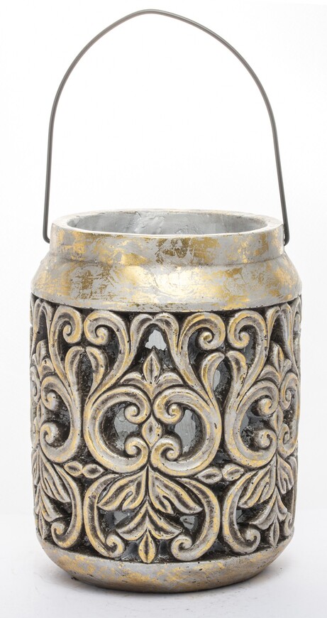 Aztec Gold D, ceramiczny ażurowy lampion, wym.37x19cm 