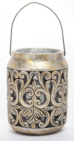 Aztec Gold D, ceramiczny ażurowy lampion, wym.37x19cm 