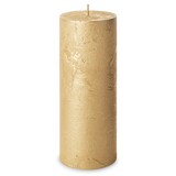 Rustic Candle, świeca w kształcie walca, złota, wys.18cm