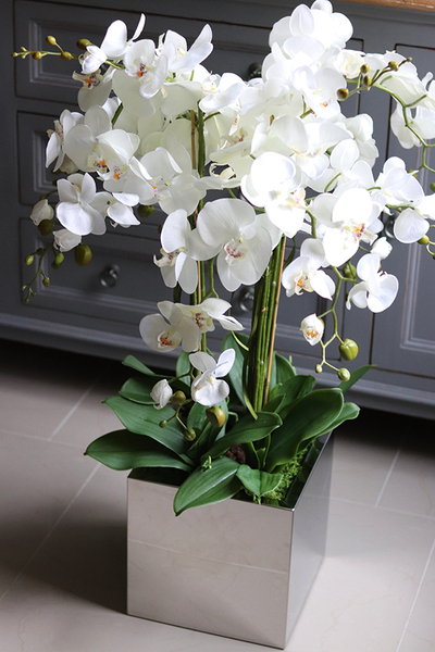 Moderno Mirror, elegancka lustrzana donica, kwadratowa, wys.50cm