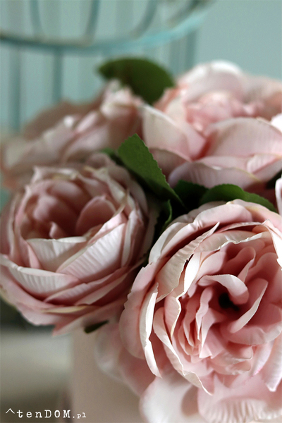 uroczy welurowy flowerbox z piwoniami, Severna Pink, wys.22cm