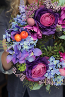 fioletowo-błękitny wianek na drzwi Ella, śr.27cm  