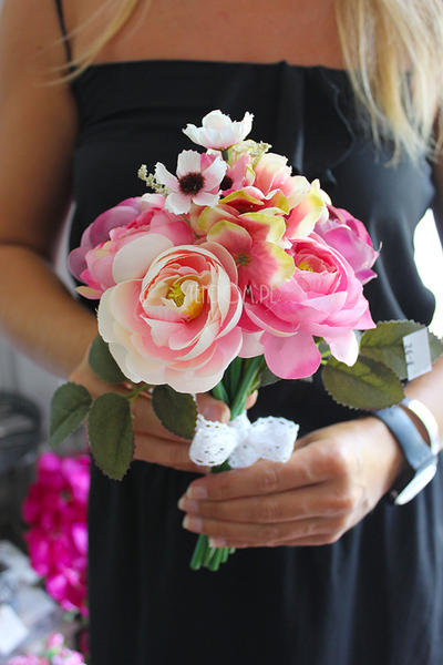 bukiet różowo-fioletowych kwiatów Tranna, wys.26cm