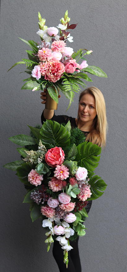 efektowna wiązanka nagrobna, Perra, dł.100cm