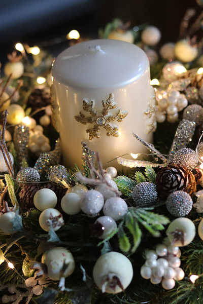 stroik świąteczny, Złota Rezydencja Premium, wys.17cm