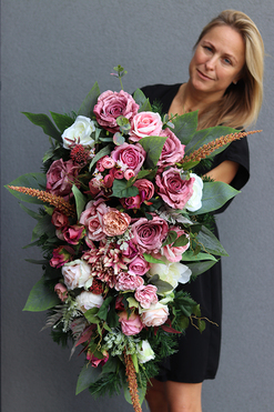 wiązanka nagrobna, Wanda, dł.80cm 