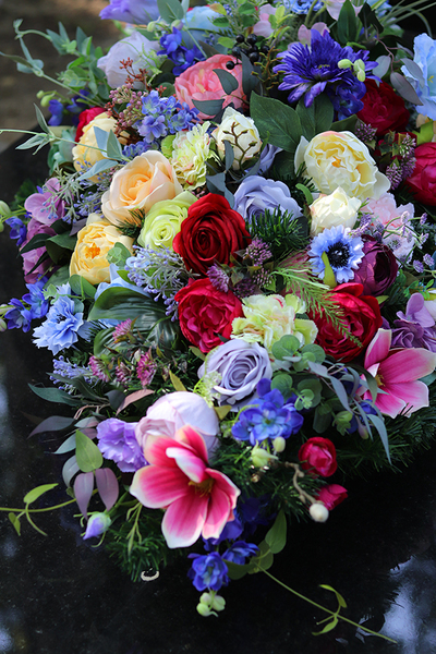 kompozycja / wiązanka nagrobna, Kolorowe Reminescencje, dł.90cm 