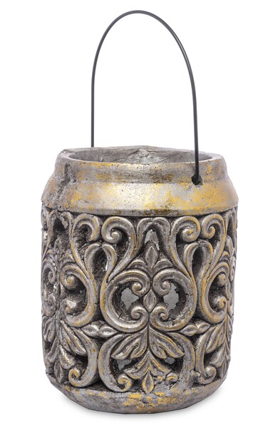 Aztec Gold D, ceramiczny ażurowy lampion, wym.37x19cm 