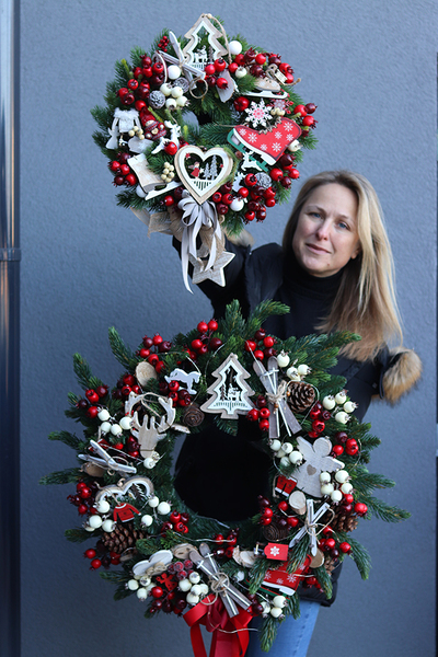 uroczy wianek / stroik dekoracyjny Christmas with tenDOM z Sercem, śr.40cm