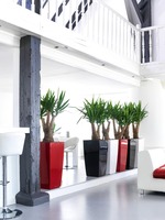 Cubico Premium, elegancka donica z nawadnianiem, czerwona, wys.41cm