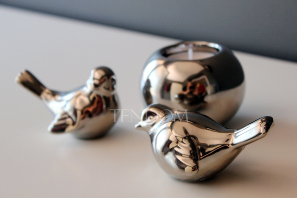 zestaw Silver - ptaszki & świecznik na t-lighy (3 części)