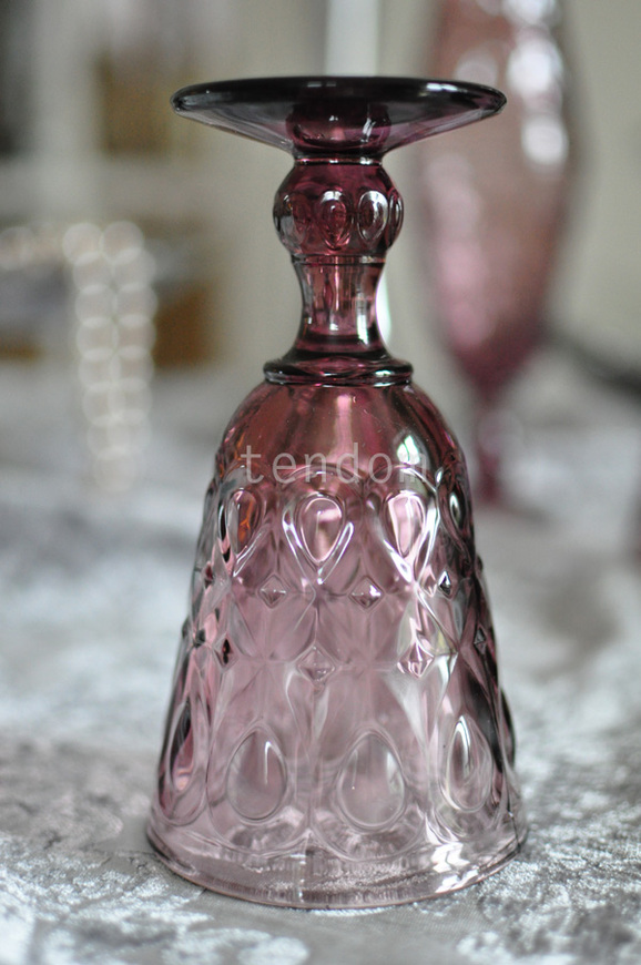 OD RĘKI Lyonnais / Charlotte 6 różowych kielichów La Rochere, wys.16cm 