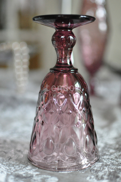 OD RĘKI Lyonnais / Charlotte 6 różowych kielichów La Rochere, wys.16cm 