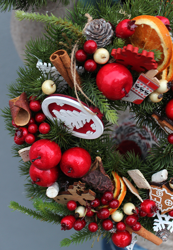 świąteczny wianek / stroik Urokliwe Domostwo, śr.27cm