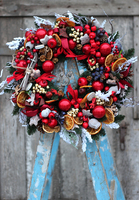 Lessi, bożonarodzeniowy wianek na drzwi, śr. 40cm