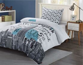 Brooklyn, stylowa pościel młodzieżowa, 160x200cm + poszewka 70x80cm