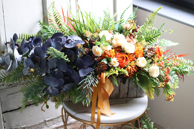 Memory Premium, elegancki komplet dekoracji nagrobnych, kompozycja + bukiet