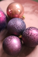 bombki / zawieszki z tworzywa sztucznego, Fioletowa Choinka, kpl.15 elementów