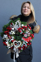 uroczy wianek / stroik dekoracyjny Christmas with tenDOM z Sercem, śr.40cm