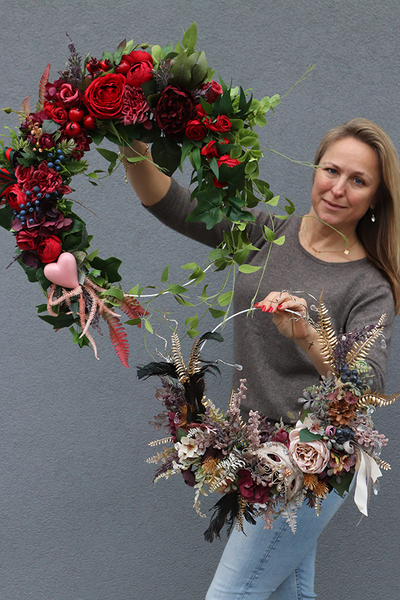 atrakcyjny wianek na obręczy, Subtelle Love, rozp.70cm 