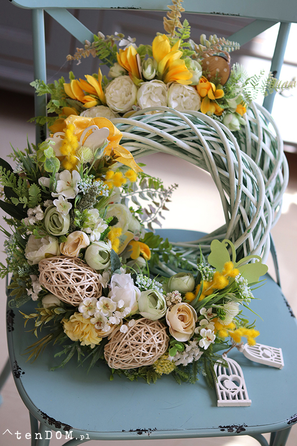 dekoracyjny wianek wielkanocny, Delias, śr.35cm