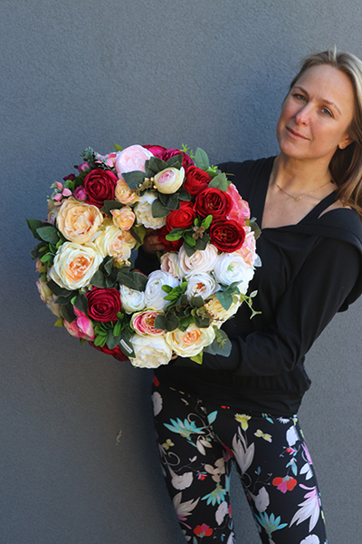 dwustronny gęsty wianek, Caryca Katarzyna, śr.35cm 