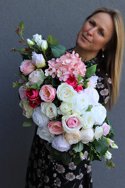 Monett, gustowna kompozycja w lustrzanej donicy, wym.24x45cm