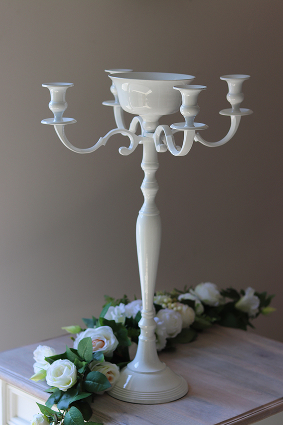 Inca, elegancki biały świecznik, wys.66cm