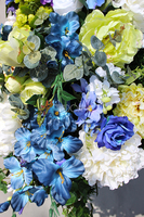 kompozycja kwiatowa dekoracja nagrobna Fiolet&amp;Niebieski dł.110cm, wys.40cm