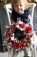 dekoracja zimowa wianek Świąteczny Przepych, śr.34cm