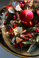 stroik świąteczny, Czerwona Rezydencja Premium, wys.13cm 