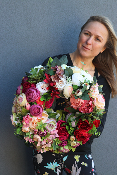 dwustronny gęsty wianek, Caryca Katarzyna, śr.35cm 