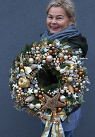 Christmas Tree, świąteczny wianek na drzwi z gwiazdą, śr 50cm