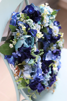 Granatowa Idylla, niebieski wianek na drzwi, śr. 43cm