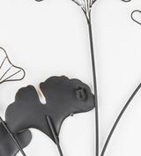 Ginko Glamour A, złoty decor ścienny z miłorzębem, wym.77x38x2cm