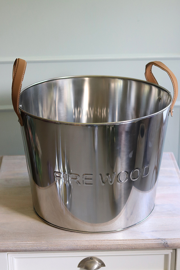 Fire Wood, pojemnik na drewno kominkowe / wiaderko, kpl.2szt