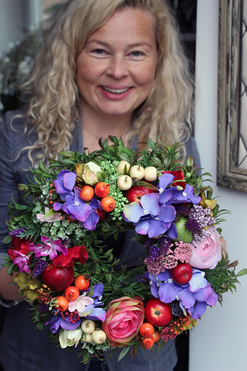 jesienny wianek na drzwi Santea, śr.32m 