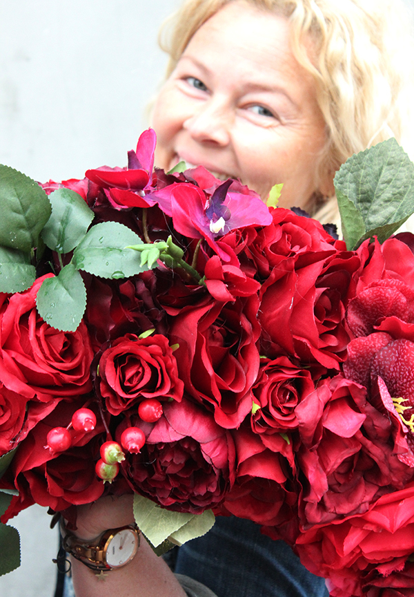 bardzo duży wianek na drzwi Czerwień XXL, śr.82cm   