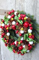 Familijny, świąteczny wianek / dekoracja, śr.27 cm