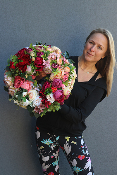 dwustronny gęsty wianek, Caryca Katarzyna, śr.35cm 