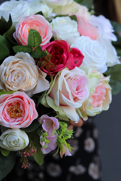 Monett, gustowna kompozycja w lustrzanej donicy, wym.24x45cm