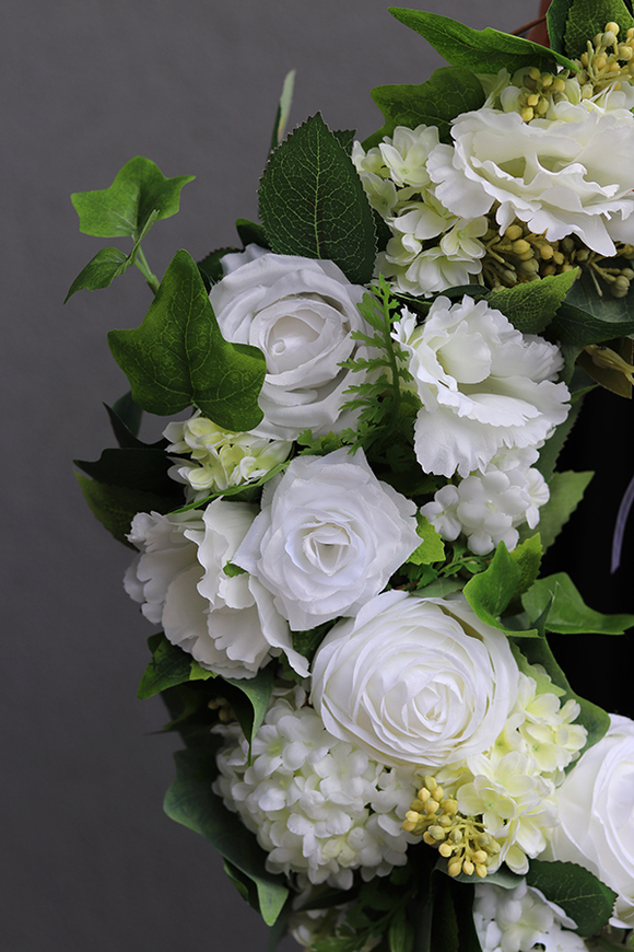 dekoracyjny wianek White Hellia, śr.40cm