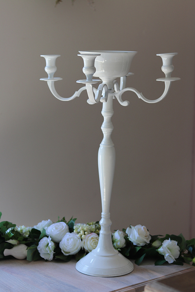 Inca, elegancki biały świecznik, wys.66cm